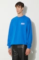 Awake NY pamut melegítőfelső Awake Crewneck kék SP24.CN002