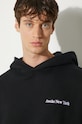 Bavlnená mikina Awake NY Serif Hoodie SP24.HD003 čierna