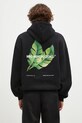 Μπλούζα MKI MIYUKI ZOKU Leaf Hoody με κουκούλα μαύρο LEAF.HOODY
