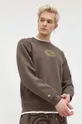 Βαμβακερή μπλούζα Converse x Wonka καφέ