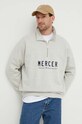 The Mercer Brand bluza bawełniana The Quarter Zip szary MEAP241007