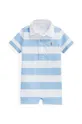 блакитний Бавовняний ромпер для немовлят Polo Ralph Lauren Для хлопчиків