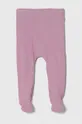 Dječje pamučne hlačice sa stopalicama United Colors of Benetton 2-pack roza