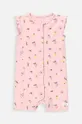 розовый Хлопковый ромпер для младенцев Coccodrillo Для девочек