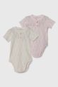 Pamučni bodi za bebe United Colors of Benetton 2-pack Proizvod za bebe roza 34KE0B00O.W.Seasonal