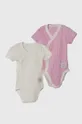 różowy United Colors of Benetton body bawełniane niemowlęce 2-pack Dziewczęcy