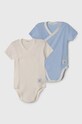 Детское боди из хлопка United Colors of Benetton 2 шт Для младенцев голубой 3FMG0B00L.W.Seasonal