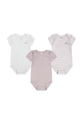 różowy Levi's body bawełniane niemowlęce LVG 3PK BOW BODYSUIT SET 3-pack Dziewczęcy