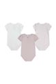 Pamučni bodi za bebe Levi's LVG 3PK BOW BODYSUIT SET 3-pack 1EK337 roza SS24