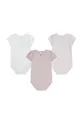 Βαμβακερά φορμάκια για μωρά Levi's LVG 3PK BOW BODYSUIT SET 3-pack ροζ