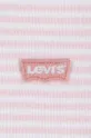 Pamučni bodi za bebe Levi's LVG 3PK BOW BODYSUIT SET 3-pack 1EK337 roza