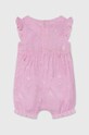 Guess rampers bawełniany niemowlęcy S4GG08.WG5H0.PPYH różowy SS24