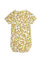 Mini Rodini body niemowlęce Flowers 2424010900 żółty SS24