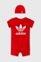 Хлопковый ромпер для младенцев adidas Originals Для младенцев красный IM8430