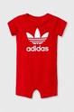 Хлопковый ромпер для младенцев adidas Originals IM8430 красный SS24