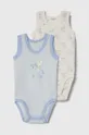 niebieski United Colors of Benetton body bawełniane niemowlęce 2-pack Dziecięcy