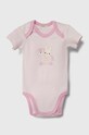 Băieți United Colors of Benetton body din bumbac pentru bebelusi 2-pack 3GI70B00N.W.Seasonal roz