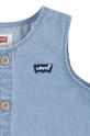 niebieski Levi's rampers bawełniany niemowlęcy LVB DENIM ROMPER & BUCKET HAT