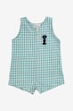 Дитячий ромпер з домішкою льону Bobo Choses 124AB091 блакитний SS24