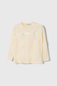 Calvin Klein Jeans longsleeve bawełniany dziecięcy nadruk beżowy IU0IU00542.128.176.PPYH