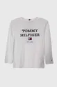 biały Tommy Hilfiger longsleeve bawełniany dziecięcy Chłopięcy