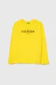 žltá Detská bavlnená košeľa s dlhým rukávom United Colors of Benetton Chlapčenský