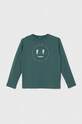 United Colors of Benetton longsleeve din bumbac pentru copii print turcoaz 3096C10HC.G.Seasonal