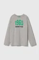 siva Dječja pamučna majica dugih rukava United Colors of Benetton Za dječake