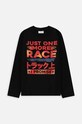 Coccodrillo longsleeve bawełniany dziecięcy nadruk czarny WC4143102RAJ
