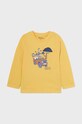 Mayoral longsleeve bawełniany niemowlęcy nadruk żółty 1033.3C.Baby.PPYH