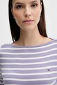 Tommy Hilfiger longsleeve bawełniany fioletowy WW0WW40589