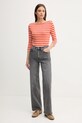 Бавовняний лонгслів Tommy Hilfiger WW0WW40589 помаранчевий AA00
