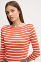 Бавовняний лонгслів Tommy Hilfiger помаранчевий WW0WW40589
