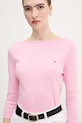 Tommy Hilfiger pamut hosszúujjú rózsaszín WW0WW40589