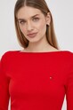 Tommy Hilfiger longsleeve damski bawełniany czerwony WW0WW40589