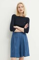 Tommy Hilfiger longsleeve din bumbac albastru WW0WW40589