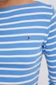 Бавовняний лонгслів Tommy Hilfiger WW0WW40589 блакитний