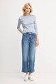 Бавовняний лонгслів Tommy Hilfiger WW0WW40589 блакитний AA00