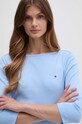 Βαμβακερή μπλούζα με μακριά μανίκια Tommy Hilfiger μπλε WW0WW40589