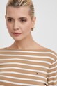 Tommy Hilfiger longsleeve bawełniany brązowy WW0WW40589