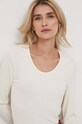 Tričko s dlouhým rukávem Tommy Hilfiger béžová WW0WW41654