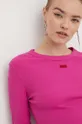 ružová Tričko s dlhým rukávom HUGO