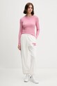 Majica z dolgimi rokavi Tommy Jeans DW0DW17387 roza AW25