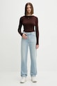 Лонгслив Tommy Jeans DW0DW17387 коричневый AW25