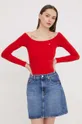 červená Tričko s dlhým rukávom Tommy Jeans