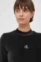 črna Majica z dolgimi rokavi Calvin Klein Jeans