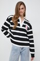 Karl Lagerfeld longsleeve bawełniany wzorzyste czarny 240W1820