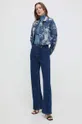 Хлопковый свитер Versace Jeans Couture голубой