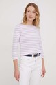 United Colors of Benetton longsleeve din bumbac violet 3OA6E16A1
