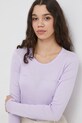 Bavlnené tričko s dlhým rukávom United Colors of Benetton fialová 3GA2E16G0